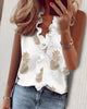 Ärmellose Bluse mit Rüschen