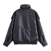 Oversized PU-leren jas met hoge col